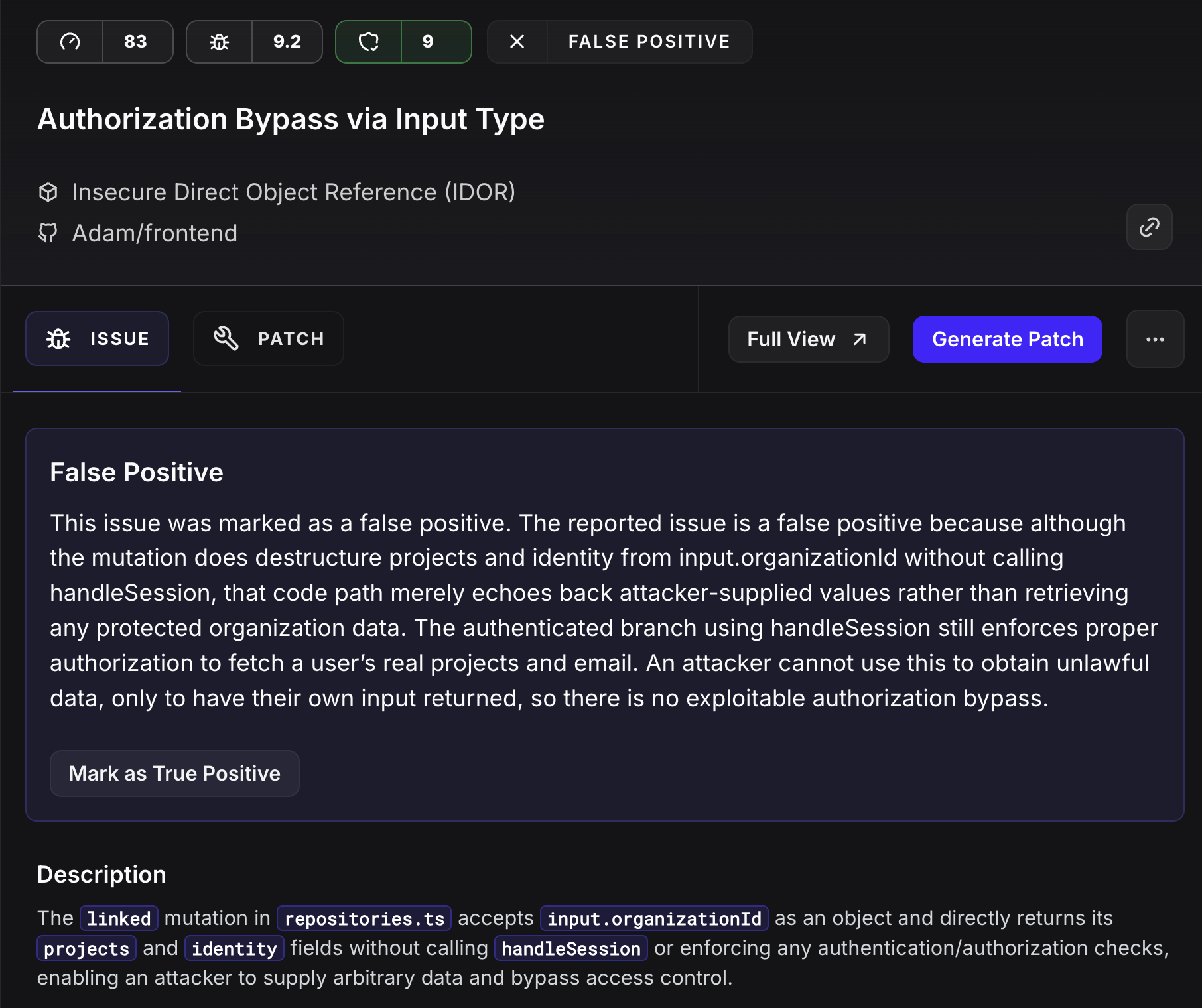 ZeroPath AI SAST reducing false positives compared to traditional SAST tools